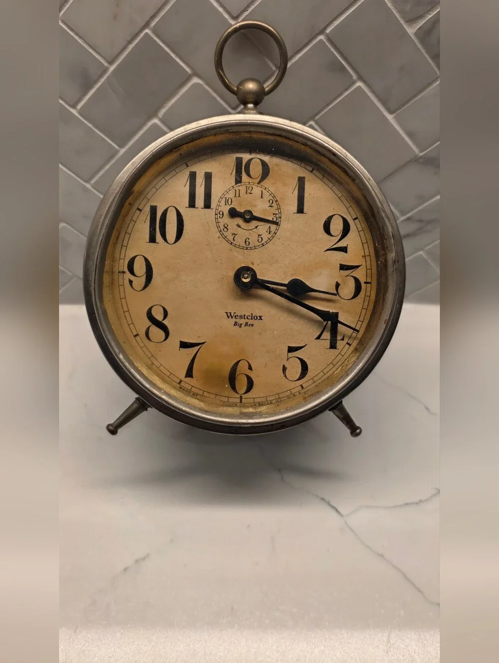 Vintage Antique Westclox Big Ben Style 1 Wind-Up Alarm Clock - Metal Case Tested
